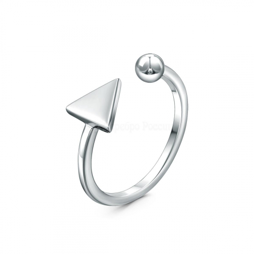 Кольцо на фалангу из родированного серебра