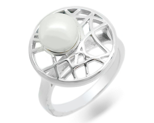 Кольцо из серебра жемчуг, МЖВ114