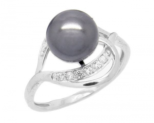 Кольцо из серебра жемчуг, К1333ч