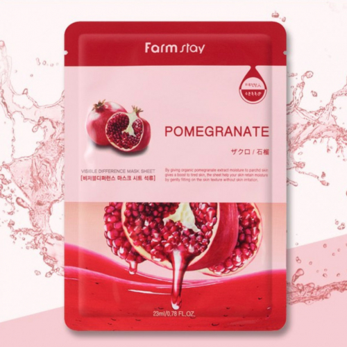 Тканевая маска для лица с экстрактом граната FarmStay Pomegranate Visible Difference Mask Sheet 23 ml (копия)