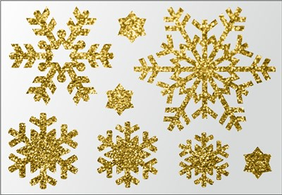 Глиттерные термонаклейки Снежинки цветные, 1 шт.  ТА-002