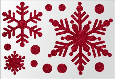 Глиттерные термонаклейки Снежинки цветные, 1 шт.  ТА-003