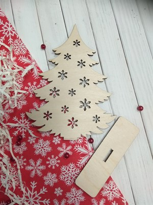 Набор заготовок для новогоднего декора Елочка со снежинками средняя, 220х170 мм