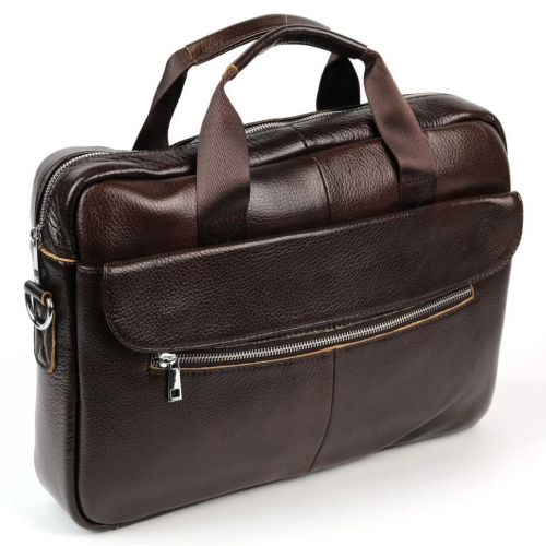 Мужская кожаная сумка-портфель 9028 Браун