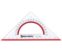 Треугольник пластиковый, угол 45, 13 см, BRAUBERG 