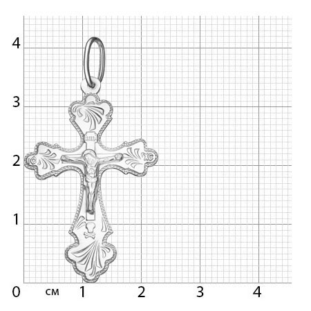 1-247-1 крест из серебра штампованный белый