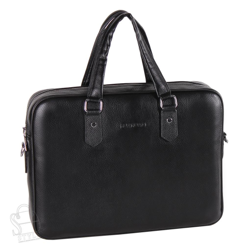 Портфель мужской кожаный 66239H black Heanbag