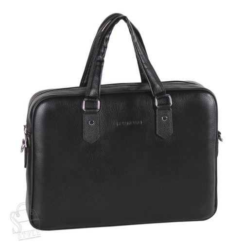 Портфель мужской кожаный 66239H black Heanbag