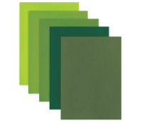 Цветной фетр для творчества, А4, ОСТРОВ СОКРОВИЩ, 5 листов, 5 цветов, толщина 2 мм, оттенки зеленого, 660643
