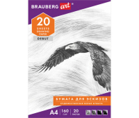Папка для рисования А4, 210х297 мм, 20 л., BRAUBERG (БРАУБЕРГ), внутренний блок 160 г/м2, 125230