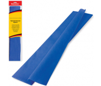 Цветная бумага крепированная BRAUBERG, стандарт, растяжение до 65%, 25 г/м2, европодвес, синяя, 50х200 см, 124734