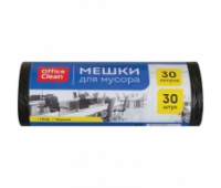 Мешки для мусора 30л OfficeClean ПНД, 48*55см, 6мкм, 30шт., черные, в рулоне, 228589