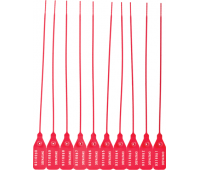 Пломба пластиковая номерная, самофиксир., длина рабочей части 220 мм, красная, 50 шт. в упаковке (600807)