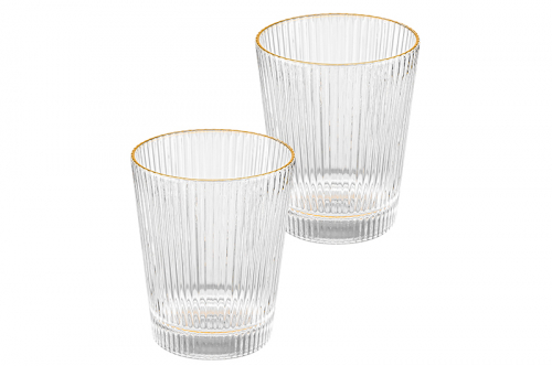 Набор 2 стеклянных стаканов рифленых 250 мл 7,5*7,5*9,5 см 