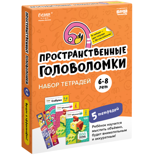 Набор тетрадей РЕШИ-ПИШИ Пространственные головоломки 6-8 лет