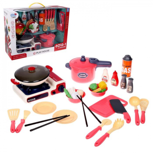 Игровой набор «Кухня», с газовой плитой, продуктами, посудой