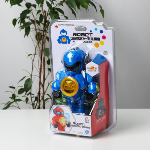 Генератор мыльных пузырей «Робот» синий 15х9,5х23 см