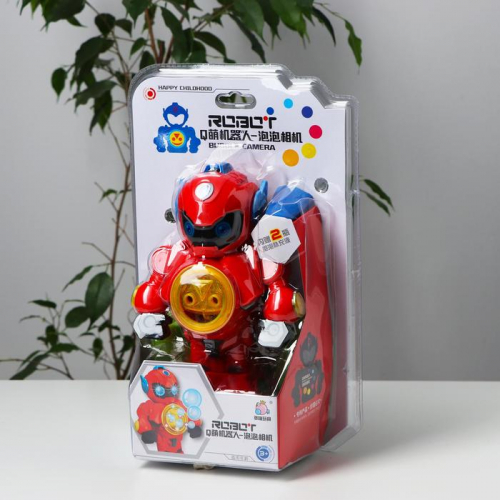 Генератор мыльных пузырей «Робот» красный 15х9,5х23 см
