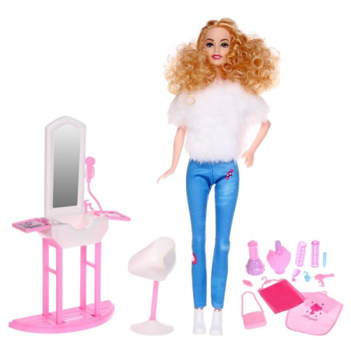 Кукла-модель «Кэтти в салоне красоты» шарнирная, с мебелью и аксессуарами, МИКС