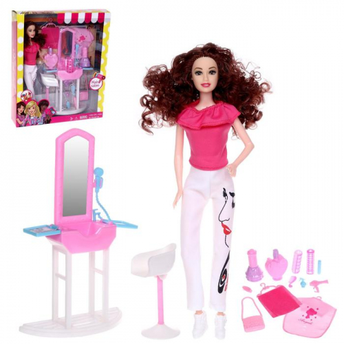 Кукла-модель «Кэтти в салоне красоты» шарнирная, с мебелью и аксессуарами, МИКС