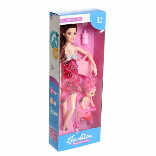 Кукла-модель «Наташа» беременная, шарнирная, с ребёнком и аксессуарами, МИКС