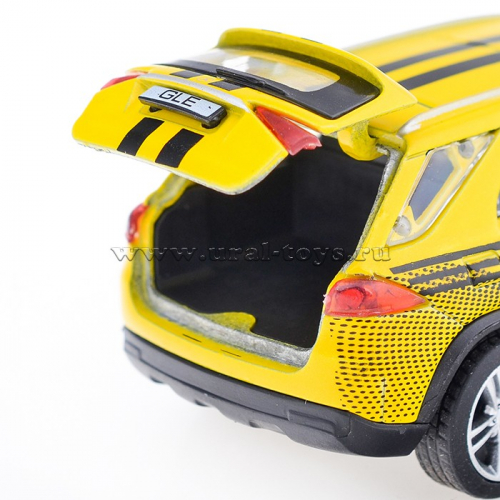 Машина металл. Mercedes-Benz Gle 2018 Спорт 12 см, (открыв. двер, багаж, желтый) в коробке