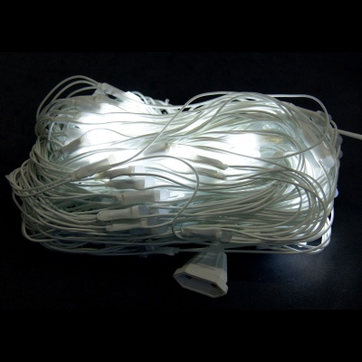 Сетка светодиодная крупный диод 192 LED 2*2 м белый провод белая
