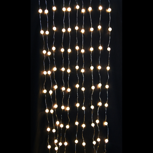 Занавес светодиодный роса в шариках 200 LED 2*2 м тёпло-белый