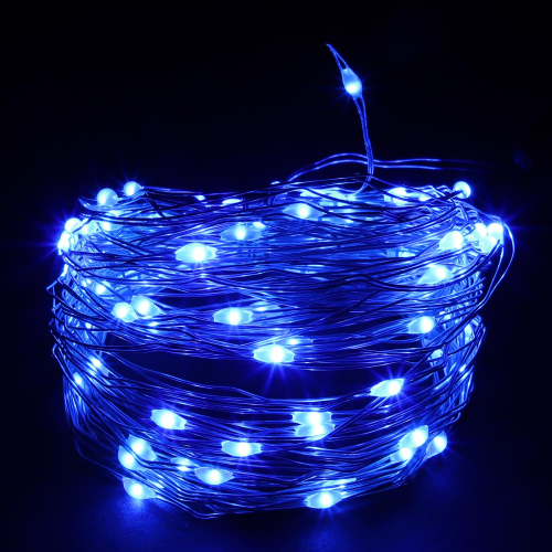 Гирлянда светодиодная роса 100 LED 10 м синяя