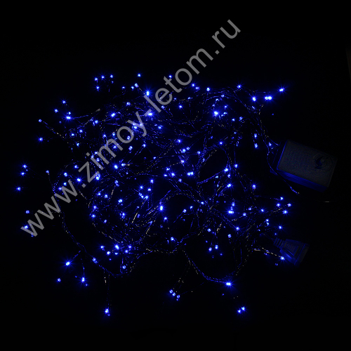 Гирлянда кластерная 200 LED 3 м черный провод с коннектором синяя