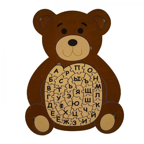Деревянный пазл Мишка-азбука коричневый БП-00000274 /Арбо/ РАСПРОДАЖА в Нижнем Новгороде