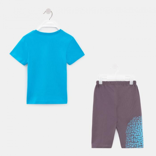 Комплект (футболка, шорты) для мальчика, цвет бирюзовый, рост 104 см