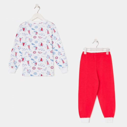 Пижама для мальчика НАЧЁС, цвет белый/красный, рост 98 см