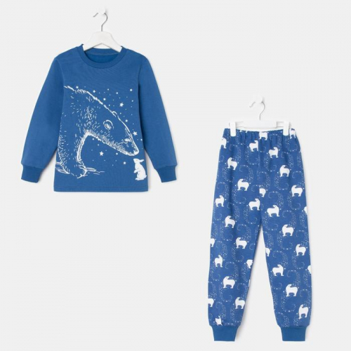 Пижама детская, цвет синий, рост 98 см