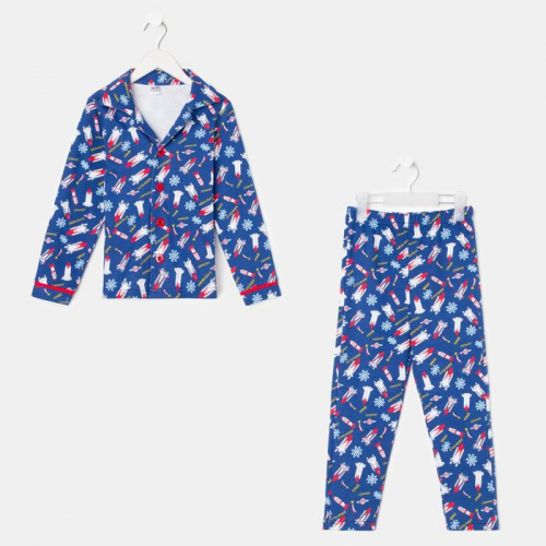 Пижама для мальчика, цвет синий, рост 98 см