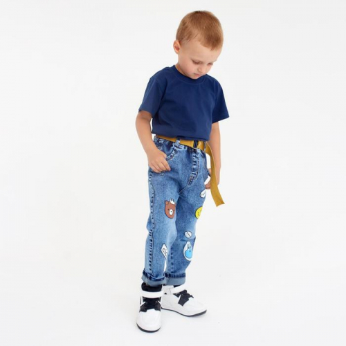 Джинсы-джогеры для мальчика, цвет синий, рост 110 см