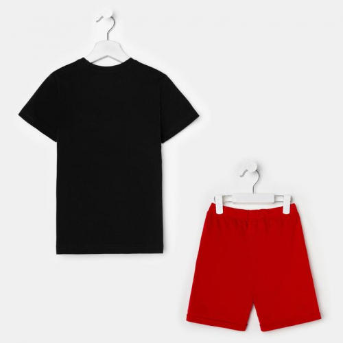 Комплект для мальчика, цвет чёрный/красный, рост 104 см