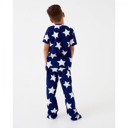 Пижама (футболка, брюки) KAFTAN «Звезды» синий, рост 86-92 (28)