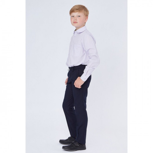 Школьные брюки для мальчика ( зауженные, заниженная посадка), цвет тёмно-синий, рост 140 (34/S)