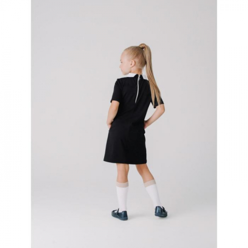 Платье «Лира» для девочки, цвет черный, рост 128 см