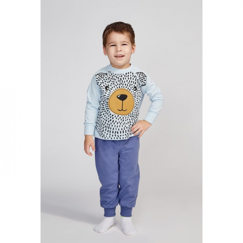Пижама для мальчика «Медвежонок», цвет голубой, рост 98 см