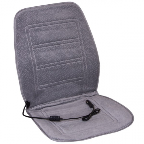 Накидка на сиденье  с подогревом SKYWAY с терморегулятором (2 режима) 95х47см 12V Серый 2,5А-3А