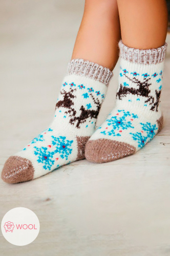 Бабушкины носки / Носки для девочки шерстяные