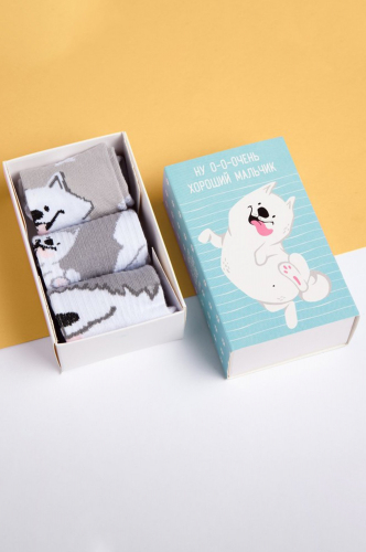 KAFTAN / Набор детских носков 3 пары в подарочной коробке