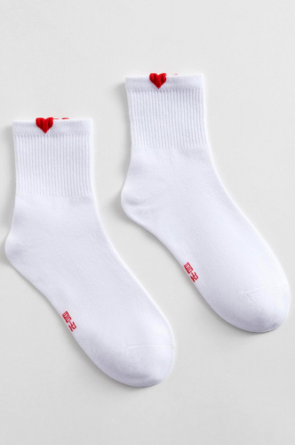 MINAKU / Женские носки с рисунком сердечки на бортике