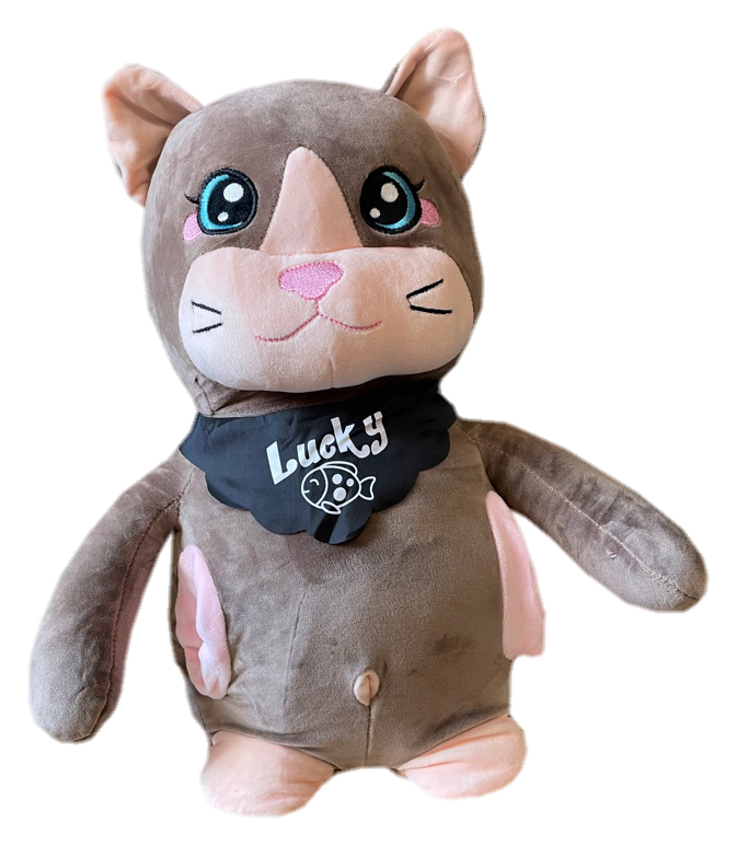 Игрушка с пледом КОТЕНОК С ПУПКОМ - коричневый р-р 130х160