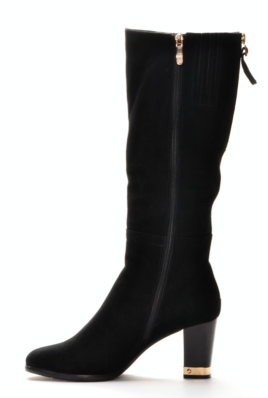 Bilianni ZH6-2-2 Сапоги женские чер нат замша, подклад нат мех (по всей длине модели)