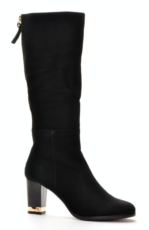 Bilianni ZH6-2-2 Сапоги женские чер нат замша, подклад нат мех (по всей длине модели)