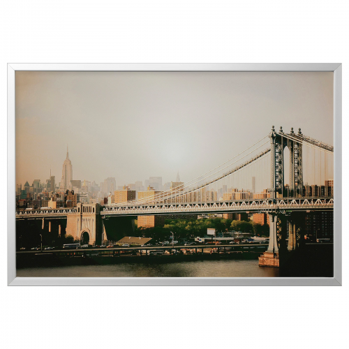 BJÖRKSTA БЬЁРКСТА, Картина с рамой, Манхэттенский мост/цвет алюминия, 118x78 см
