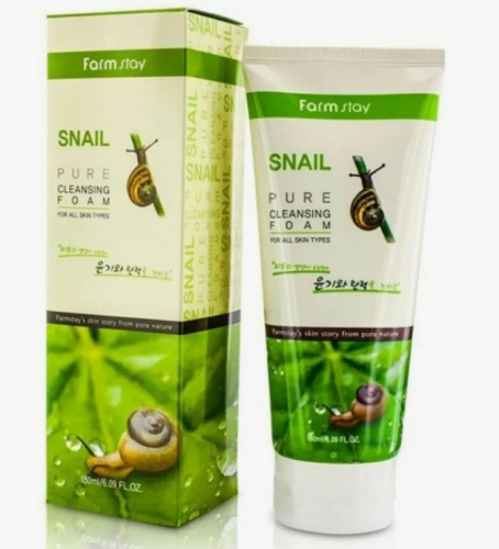 380рFarmStay Snail Pure Cleansing Foam Пенка для умывания с улиточным муцином 180мл